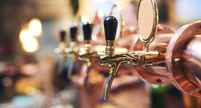 Beer taps in a pub